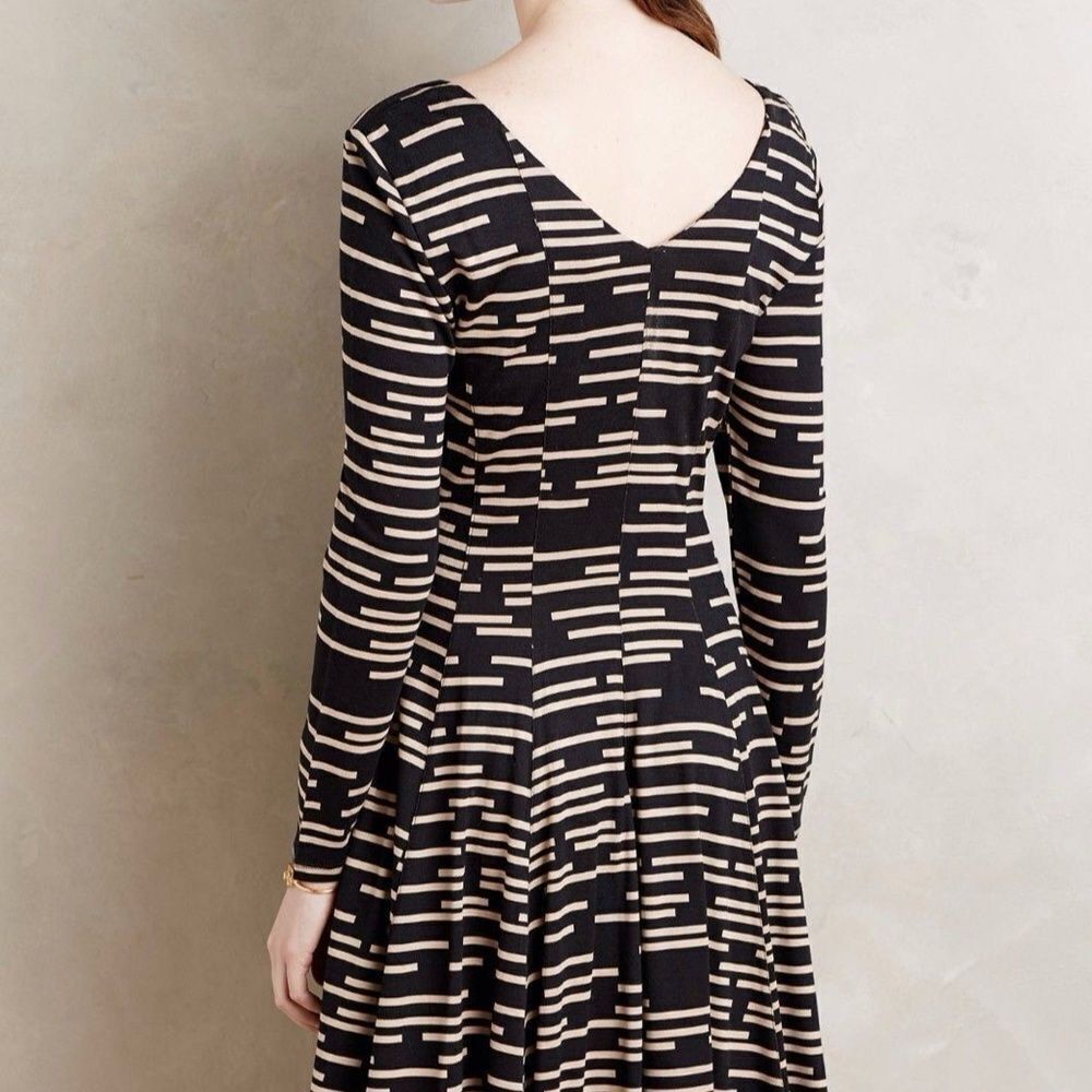 Anthro HD in Paris‎ Saraid Black Print  Dress Sz XS
